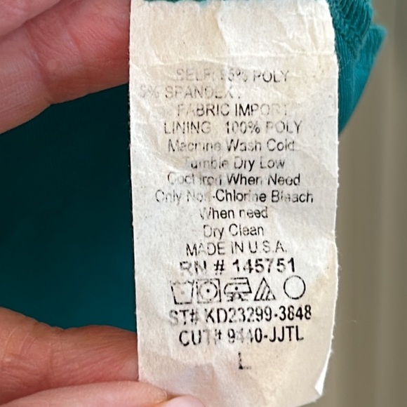 41 Hawthorn Teal Green and White Western Print Work or Casual Dress sz.L - Picture 5 of 8